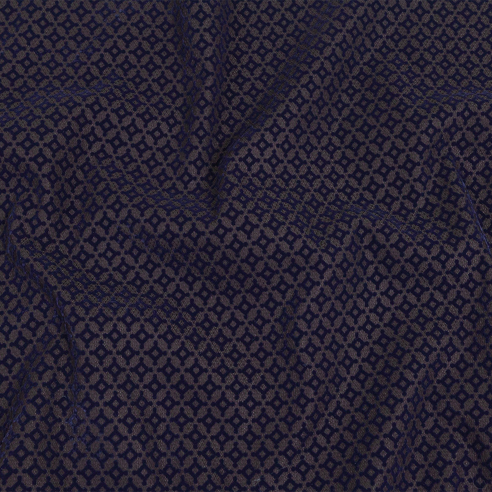 Navy Flocked Diamond Stars on Black Diamonds Stretch Cotton Dobby Navy Flocked Diamond Stars on Black Diamonds Stretch Cotton Dobby