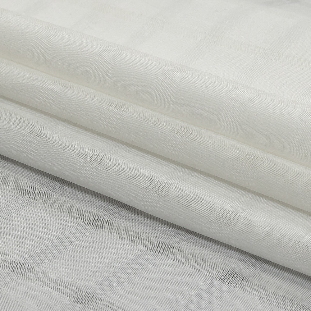 White Sheer Stripes Cotton and Polyester Woven Folded White Sheer Stripes Cotton and Polyester Woven Folded