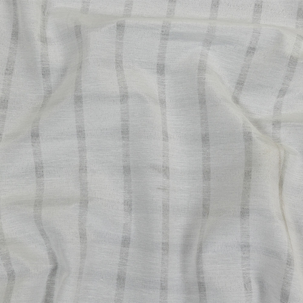 White Sheer Stripes Cotton and Polyester Woven White Sheer Stripes Cotton and Polyester Woven