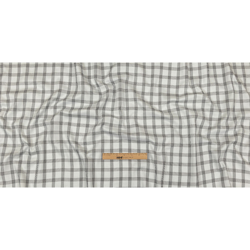 Black and Gray Glen Plaid Twill Cotton Shirting Full Black and Gray Glen Plaid Twill Cotton Shirting Full