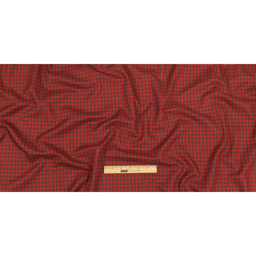 Red and Brown Checkered Twill Cotton Shirting Full Red and Brown Checkered Twill Cotton Shirting Full