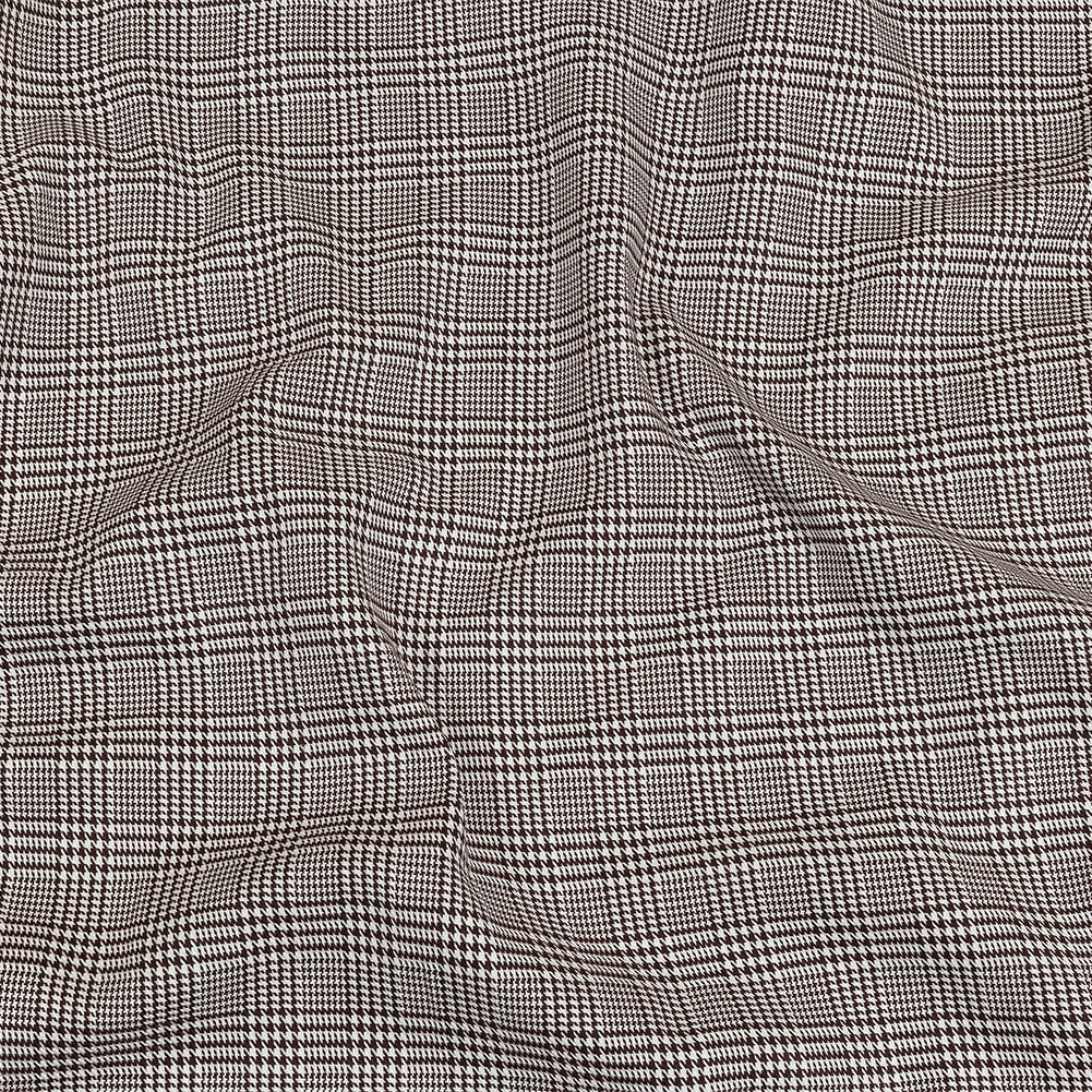 Peppercorn and White Glen Plaid Twill Cotton Shirting Peppercorn and White Glen Plaid Twill Cotton Shirting