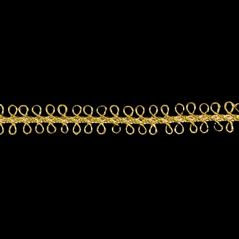 Metallic Gold Loopy Braided Trim - 0.5" Detail Metallic Gold Loopy Braided Trim - 0.5" Detail
