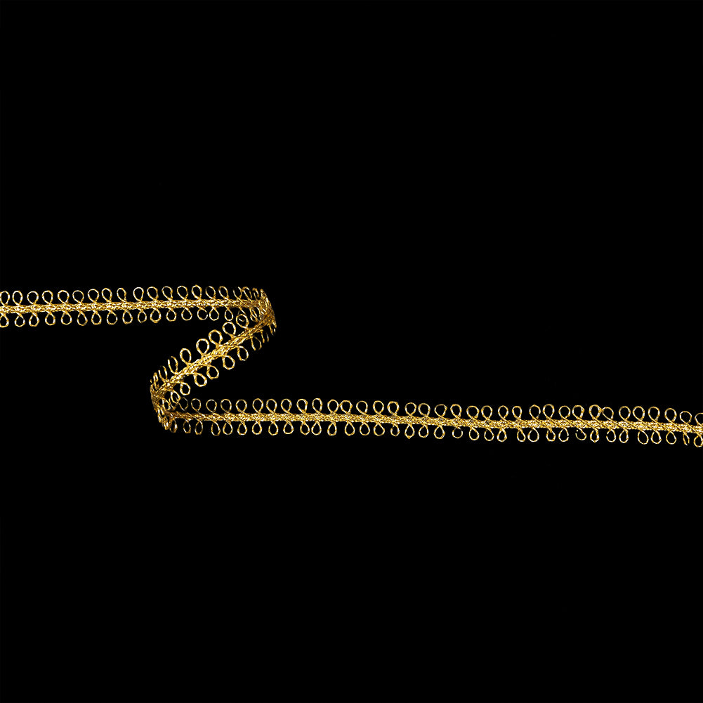 Metallic Gold Loopy Braided Trim - 0.5" Metallic Gold Loopy Braided Trim - 0.5"