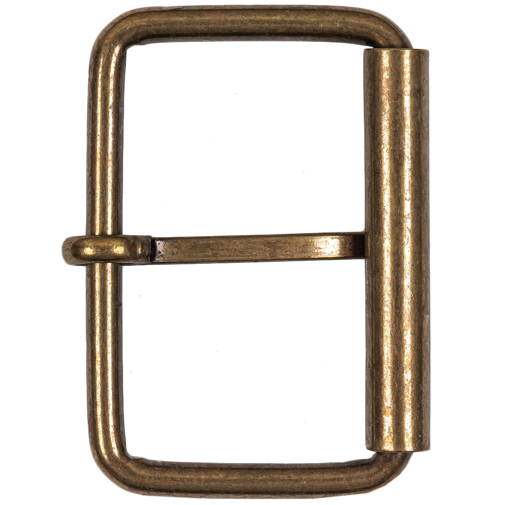 Antique Gold Rectangular Metal Roller Buckle - 2.375" x 1.625" - Detail - Image 3 of 4 Antique Gold Rectangular Metal Roller Buckle - 2.375" x 1.625" - Detail - Image 3 of 4