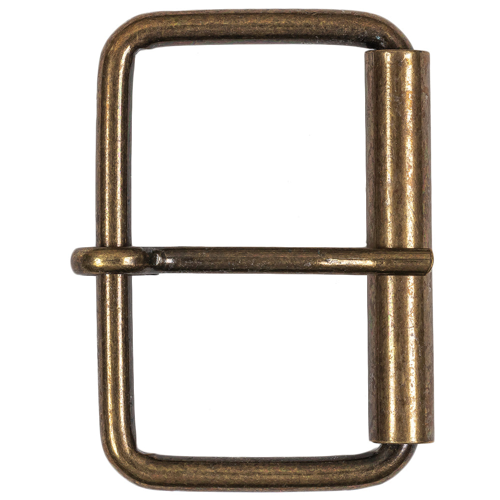 Antique Gold Rectangular Metal Roller Buckle - 2.375" x 1.625" Antique Gold Rectangular Metal Roller Buckle - 2.375" x 1.625"