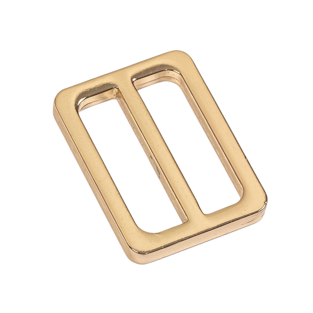 Bright Gold Rectangular Metal Slider - 1.25" x 1" Folded Bright Gold Rectangular Metal Slider - 1.25" x 1" Folded