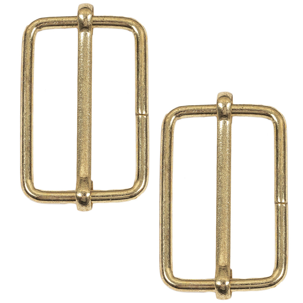 Yellow Gold Rectangular Overall Slides Pair - 1.25" x 1" Yellow Gold Rectangular Overall Slides Pair - 1.25" x 1"