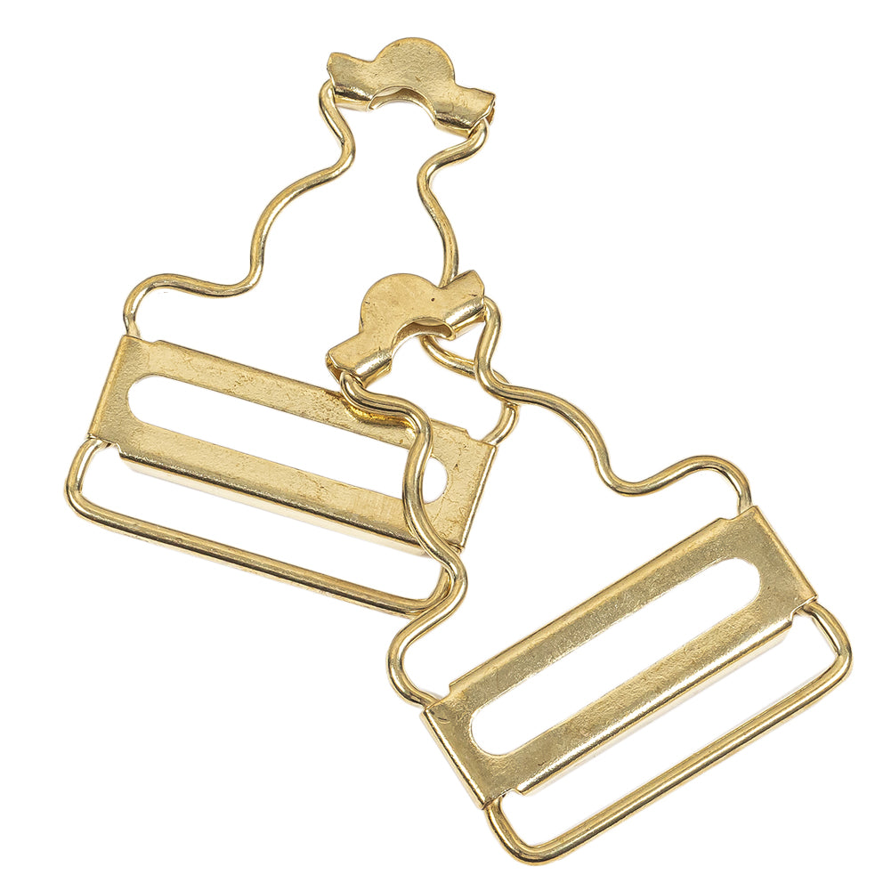 Yellow Gold Classic Overall Buckles Pair - 1.375" x 2" Folded Yellow Gold Classic Overall Buckles Pair - 1.375" x 2" Folded