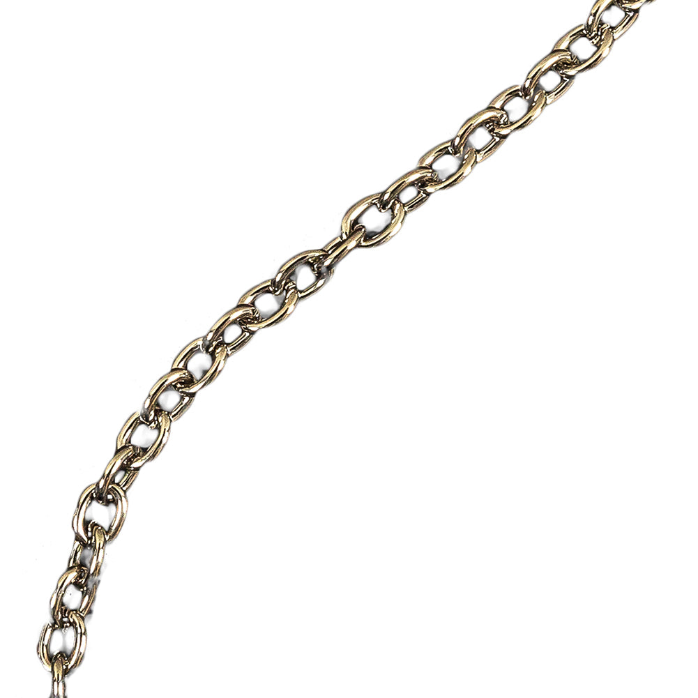 Silver Chain Purse Strap with O Rings - 44" X 0.375" Detail Silver Chain Purse Strap with O Rings - 44" X 0.375" Detail