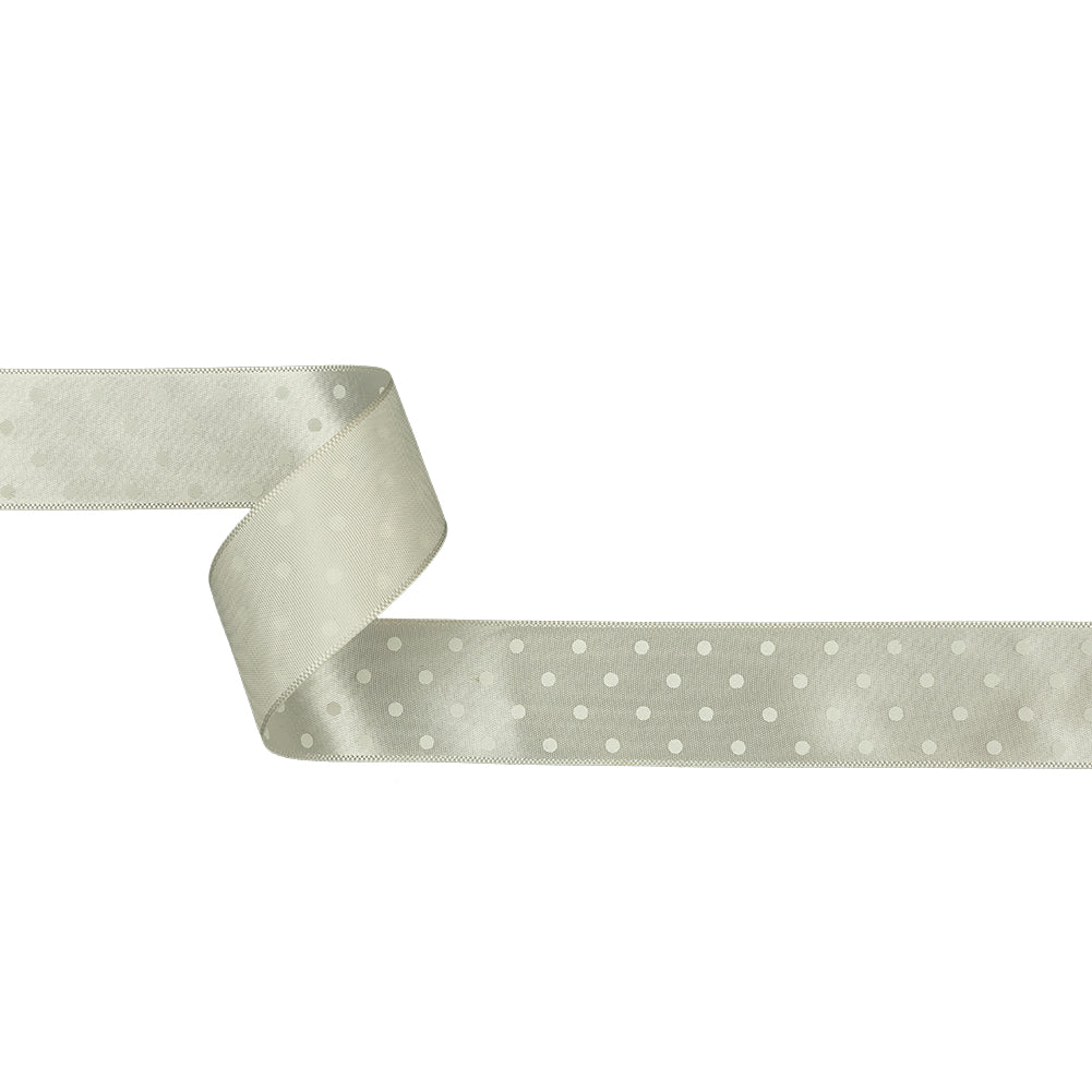 White on White Polka Dot Satin Ribbon - 1" White on White Polka Dot Satin Ribbon - 1"