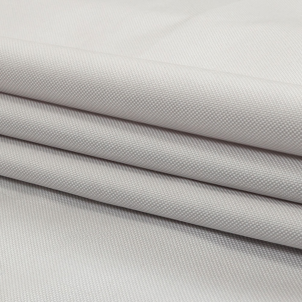 Pale Gray Cotton Basketweave Shirting Folded Pale Gray Cotton Basketweave Shirting Folded