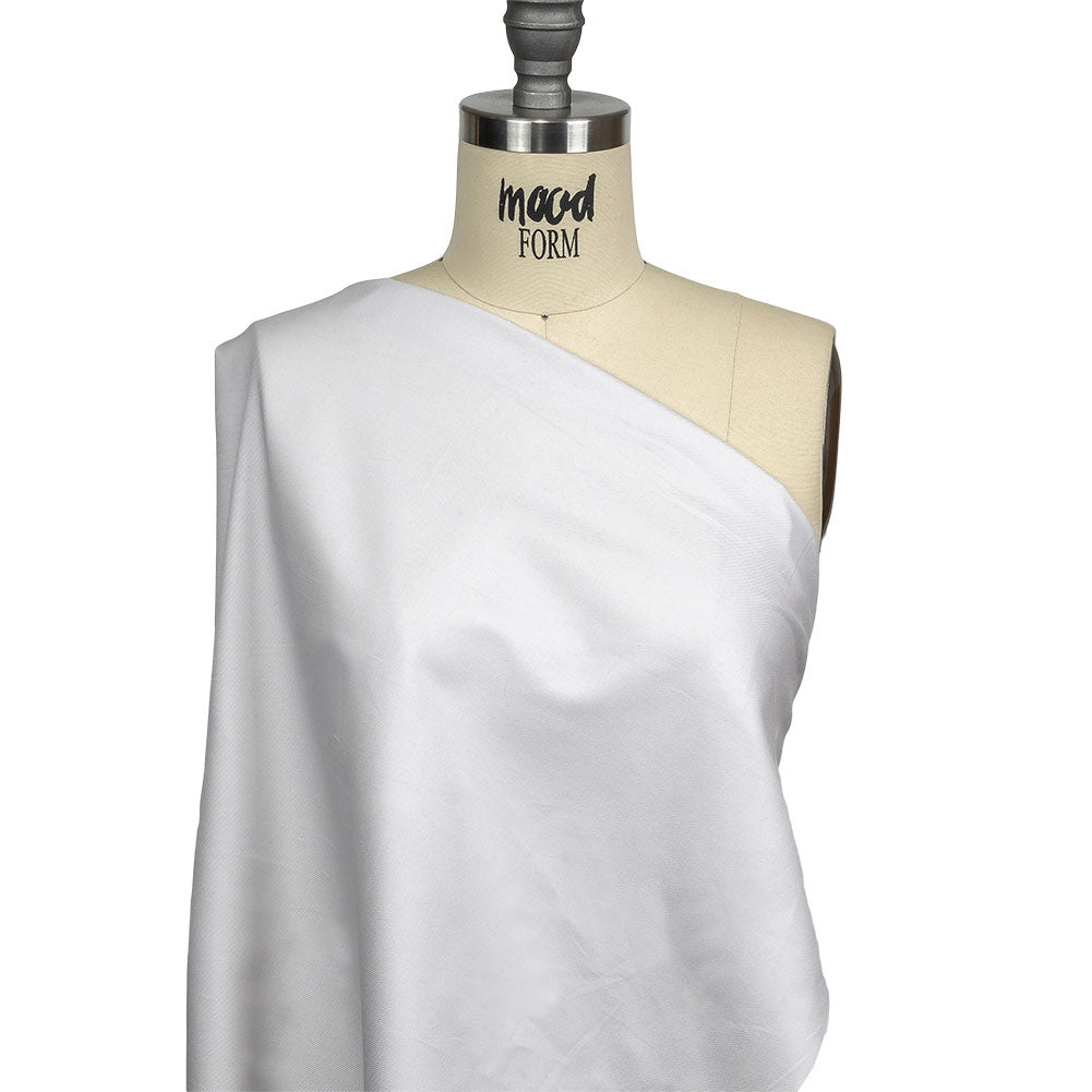 Pale Gray Cotton Basketweave Shirting Drape Pale Gray Cotton Basketweave Shirting Drape