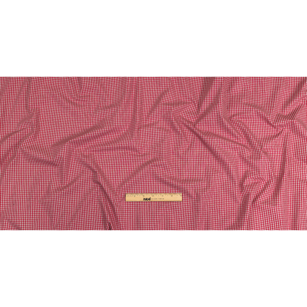 Red and Gray Checked Cotton and Polyester Shirting Full Red and Gray Checked Cotton and Polyester Shirting Full