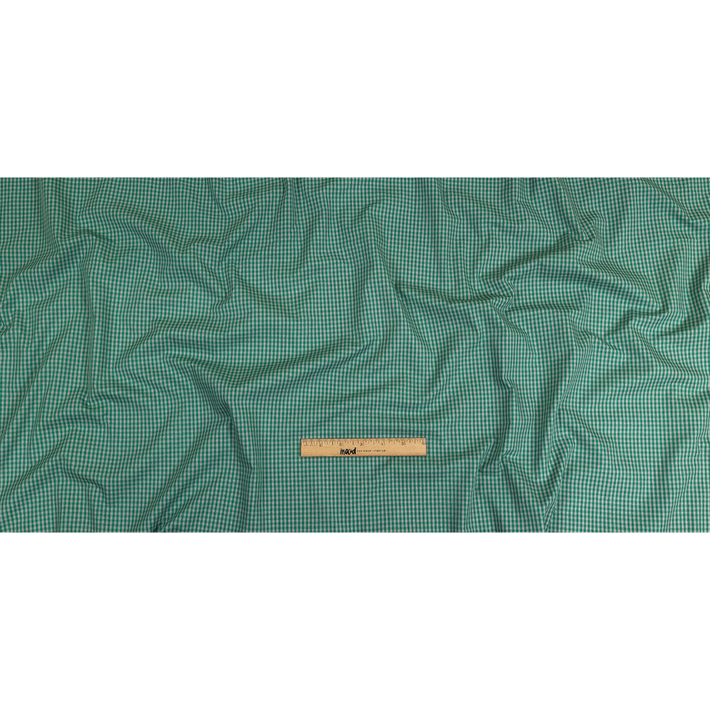 Green and Gray Checked Cotton and Polyester Shirting Full Green and Gray Checked Cotton and Polyester Shirting Full