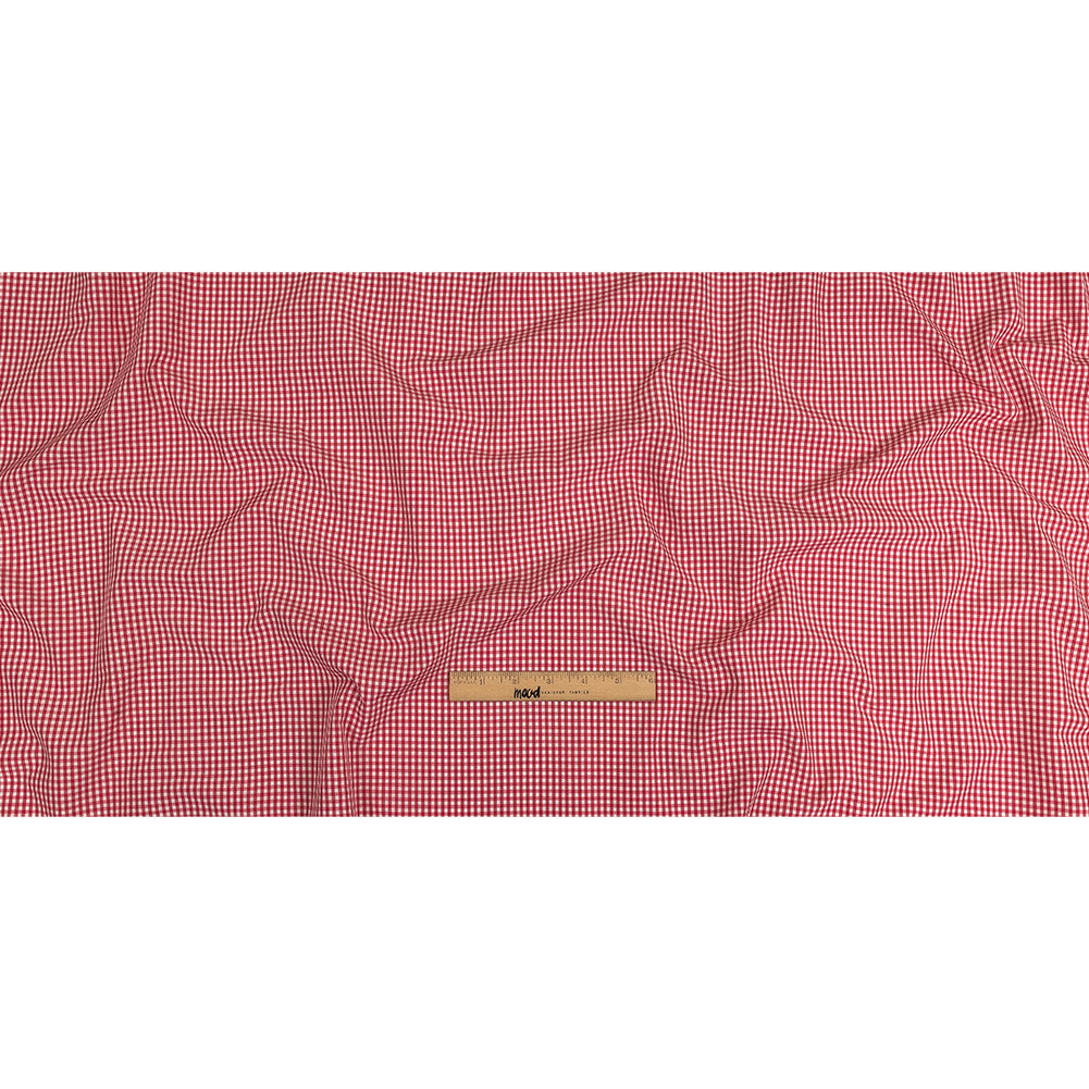 Red and White Checked Cotton and Polyester Shirting Full Red and White Checked Cotton and Polyester Shirting Full