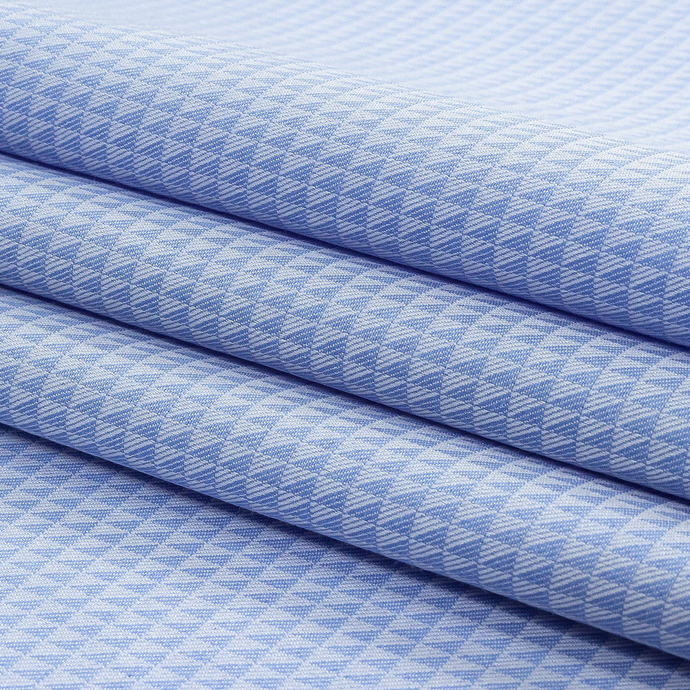 Blue and Periwinkle Triangles Cotton and Polyester Twill Folded Blue and Periwinkle Triangles Cotton and Polyester Twill Folded