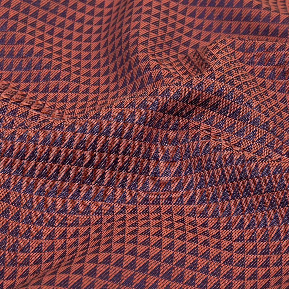 Navy and Orange Triangles Cotton and Polyester Twill Detail Navy and Orange Triangles Cotton and Polyester Twill Detail