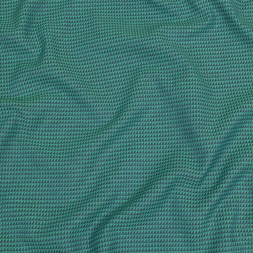 Seafoam and Navy Triangles Cotton and Polyester Twill Seafoam and Navy Triangles Cotton and Polyester Twill