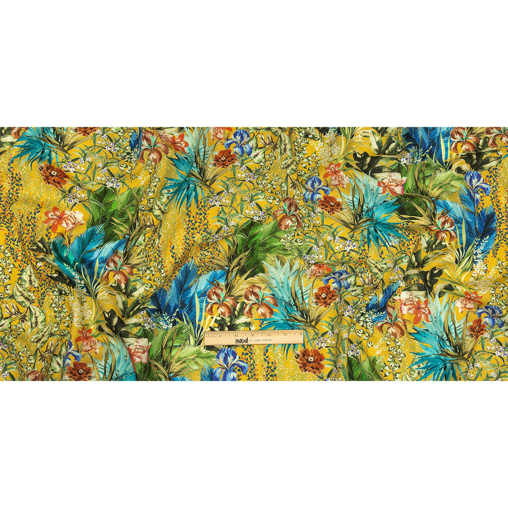 Linen and Rayon Woven Print - Yellow and Multicolor Floral - Mood Exclusive Amazonia Full Linen and Rayon Woven Print - Yellow and Multicolor Floral - Mood Exclusive Amazonia Full
