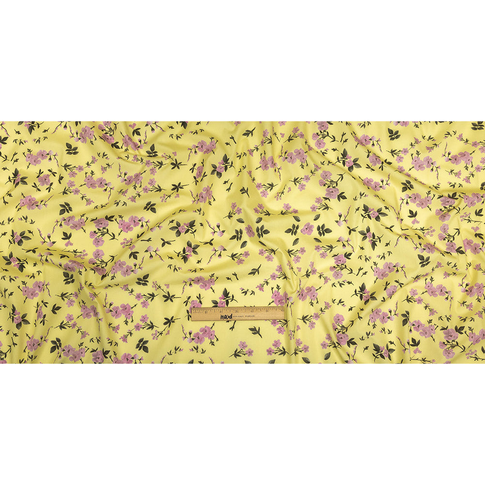 Cotton Poplin Print - Pale Yellow and Pink Floral - Mood Exclusive Sakura Sweets Full Cotton Poplin Print - Pale Yellow and Pink Floral - Mood Exclusive Sakura Sweets Full