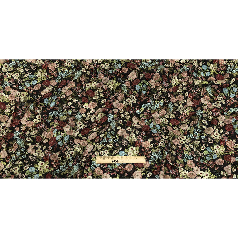 Viscose Crepe Print - Black, Pink and Sky Blue Floral - Mood Exclusive Highgrove Full Viscose Crepe Print - Black, Pink and Sky Blue Floral - Mood Exclusive Highgrove Full