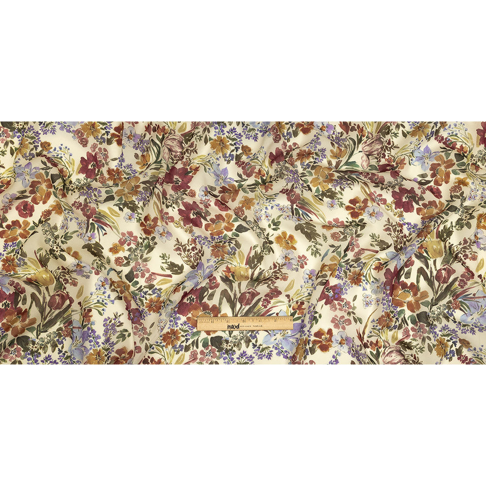 Mood Exclusive White Morning Glories Viscose Georgette Full Mood Exclusive White Morning Glories Viscose Georgette Full