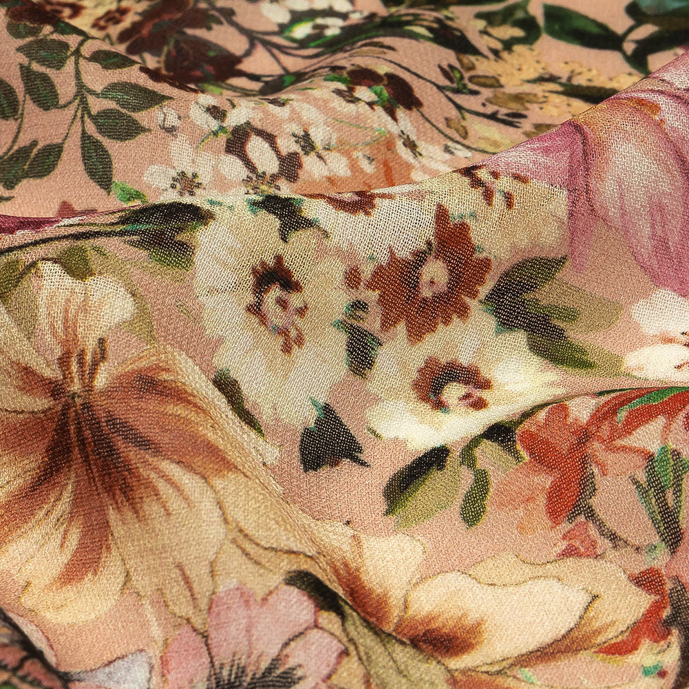 Mood Exclusive Pink Botanical Bounty Viscose Georgette Detail Mood Exclusive Pink Botanical Bounty Viscose Georgette Detail