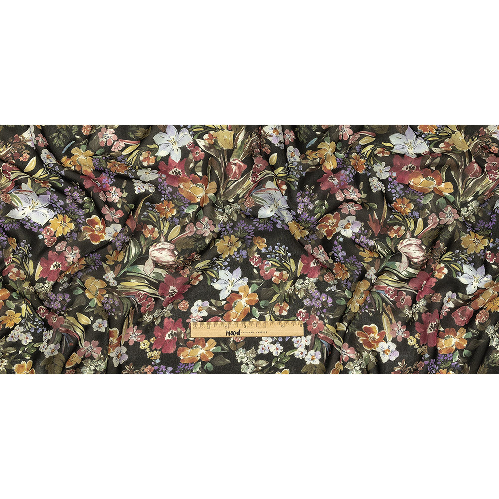 Mood Exclusive Black Onyx Morning Glories Viscose Georgette Full