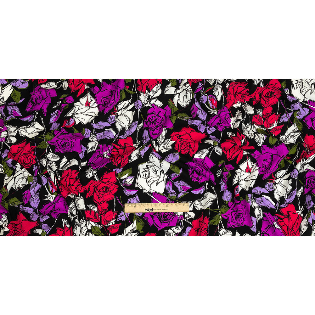 Mood Exclusive Black Painting the Roses Polyester Crepe Full Mood Exclusive Black Painting the Roses Polyester Crepe Full