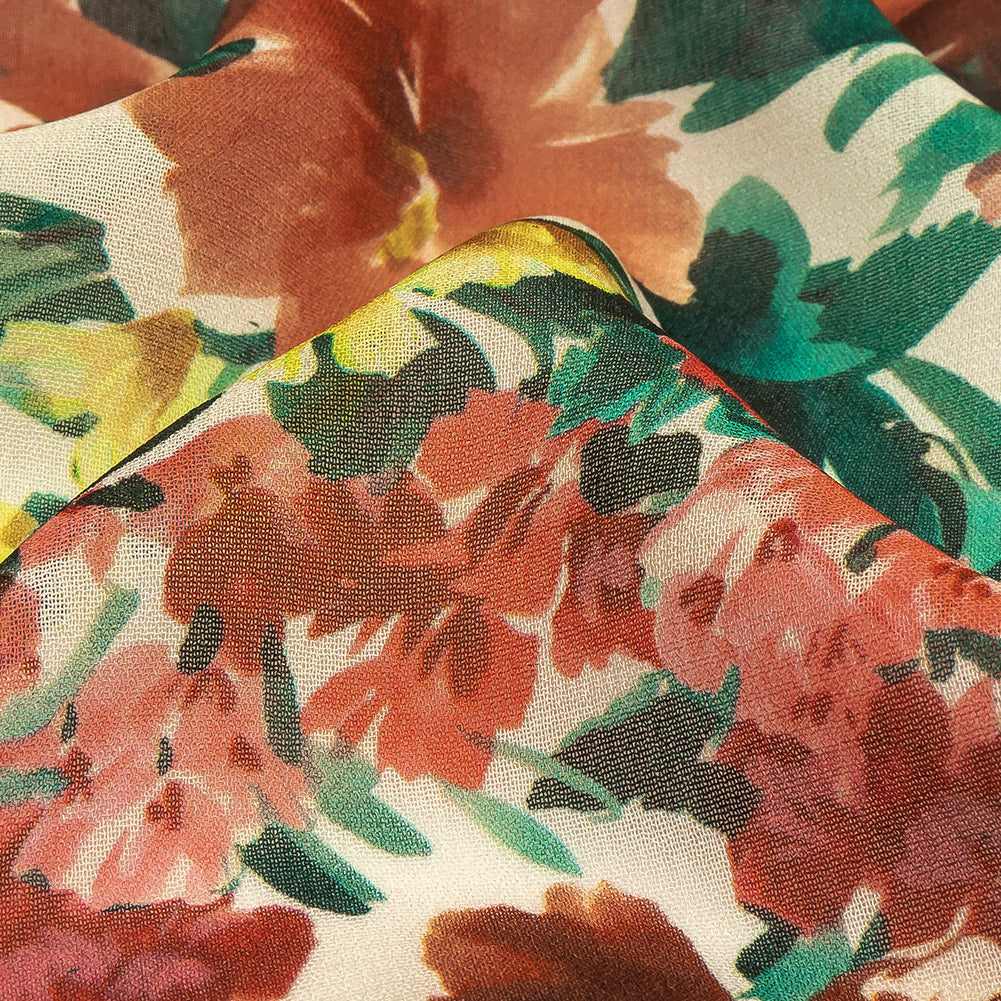 Mood Exclusive Cream Tahitian Twilight Viscose Georgette Detail Mood Exclusive Cream Tahitian Twilight Viscose Georgette Detail