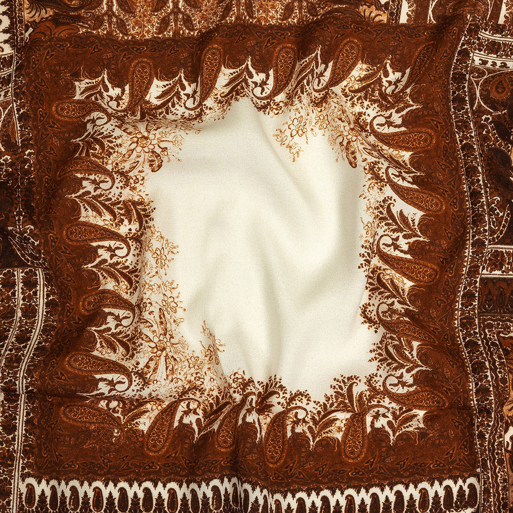 Sustainable Viscose Crepe Print - Brown and Cream Paisley Patches - Mood Exclusive Speak and Enter Sustainable Viscose Crepe Print - Brown and Cream Paisley Patches - Mood Exclusive Speak and Enter