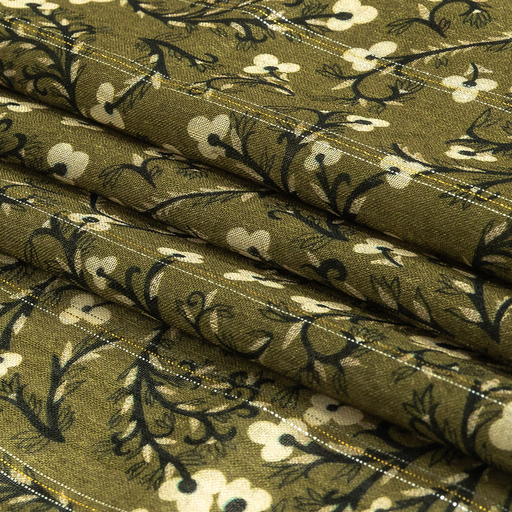 Mood Exclusive Stately Sprouts Metallic Pinstriped Viscose Dobby Folded Mood Exclusive Stately Sprouts Metallic Pinstriped Viscose Dobby Folded