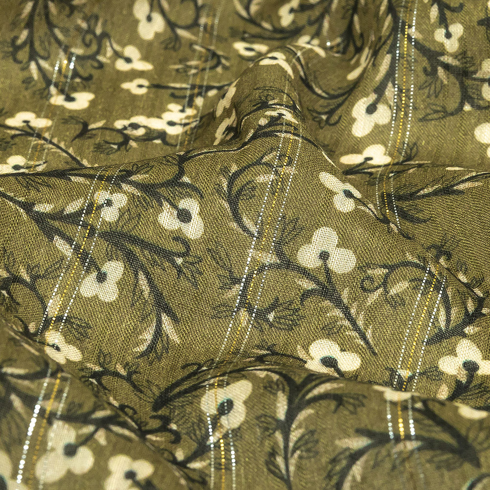 Mood Exclusive Stately Sprouts Metallic Pinstriped Viscose Dobby Detail Mood Exclusive Stately Sprouts Metallic Pinstriped Viscose Dobby Detail