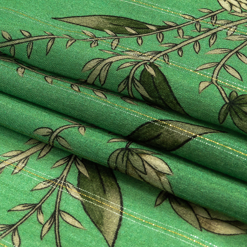 Mood Exclusive Greenbriar Vines Victorious Metallic Pinstriped Viscose Dobby Folded Mood Exclusive Greenbriar Vines Victorious Metallic Pinstriped Viscose Dobby Folded