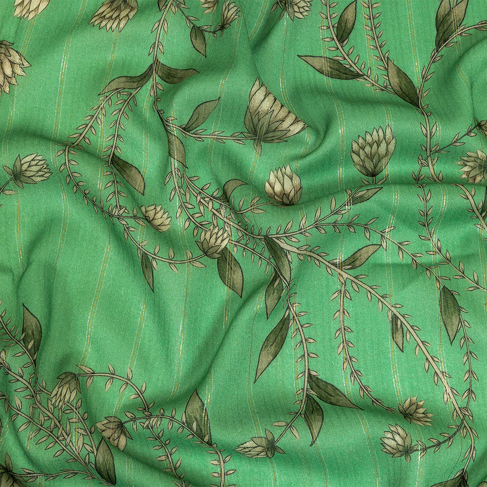 Mood Exclusive Greenbriar Vines Victorious Metallic Pinstriped Viscose Dobby Mood Exclusive Greenbriar Vines Victorious Metallic Pinstriped Viscose Dobby