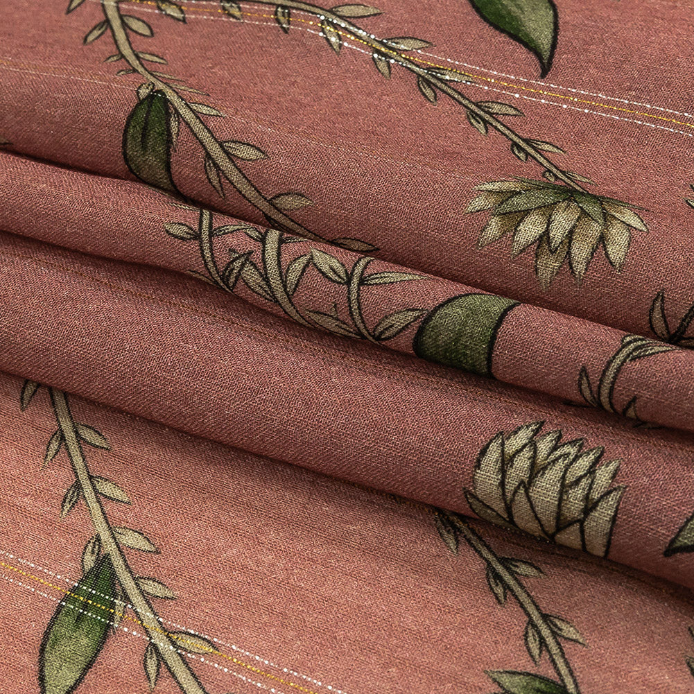 Mood Exclusive Dusty Rose Vines Victorious Metallic Pinstriped Viscose Dobby Folded Mood Exclusive Dusty Rose Vines Victorious Metallic Pinstriped Viscose Dobby Folded