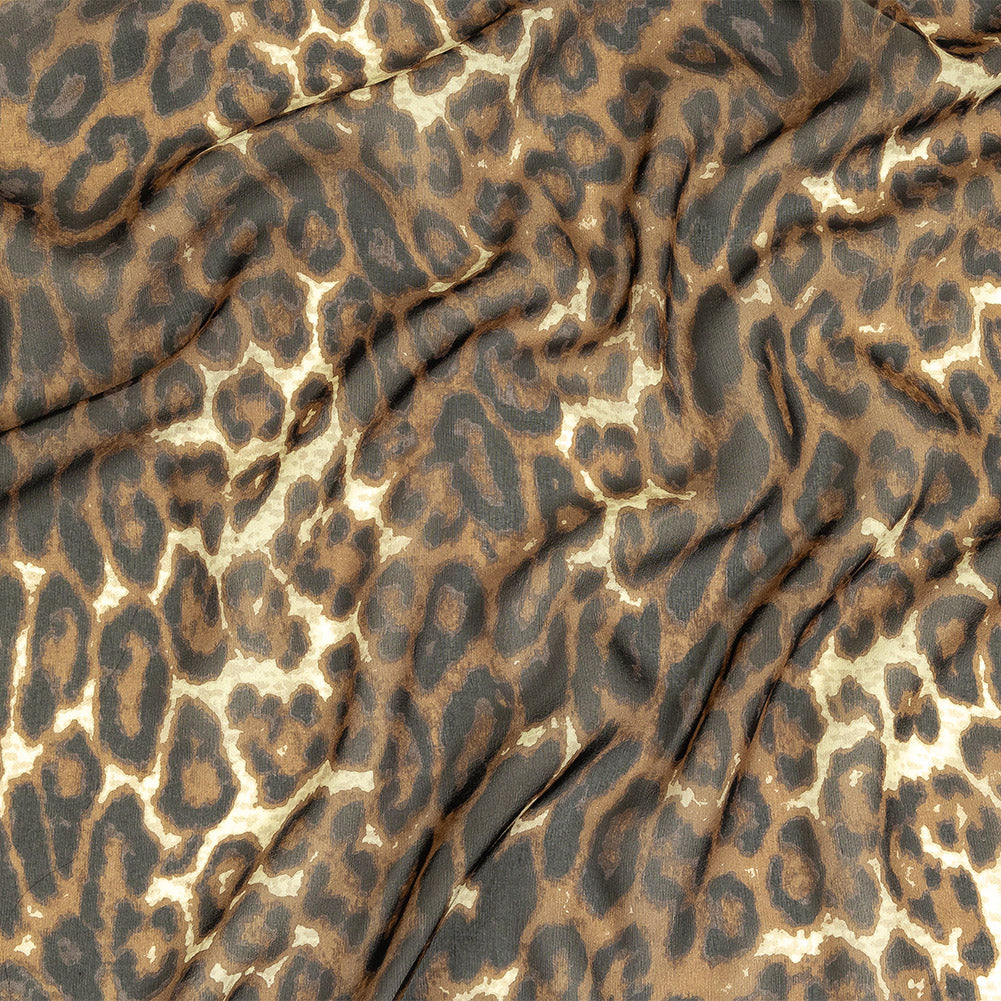 Ginger Snap and Forged Iron Leopard Print Silk Chiffon Ginger Snap and Forged Iron Leopard Print Silk Chiffon