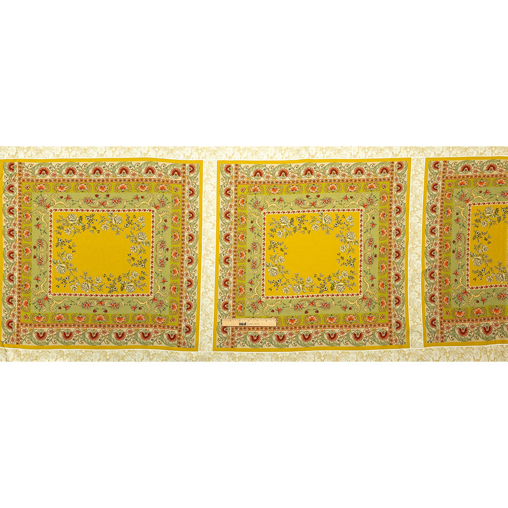 Cotton and Viscose Twill Panel - Yellow and Green Floral Squares - Mood Exclusive Palace of Illusions Full Cotton and Viscose Twill Panel - Yellow and Green Floral Squares - Mood Exclusive Palace of Illusions Full