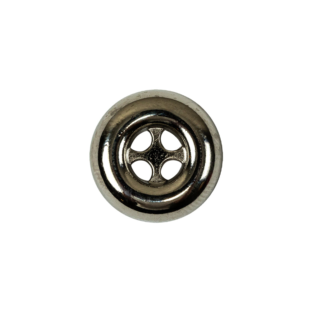 Italian Nickel 4-Hole Deepwell Metal Button - 28L/18mm Italian Nickel 4-Hole Deepwell Metal Button - 28L/18mm