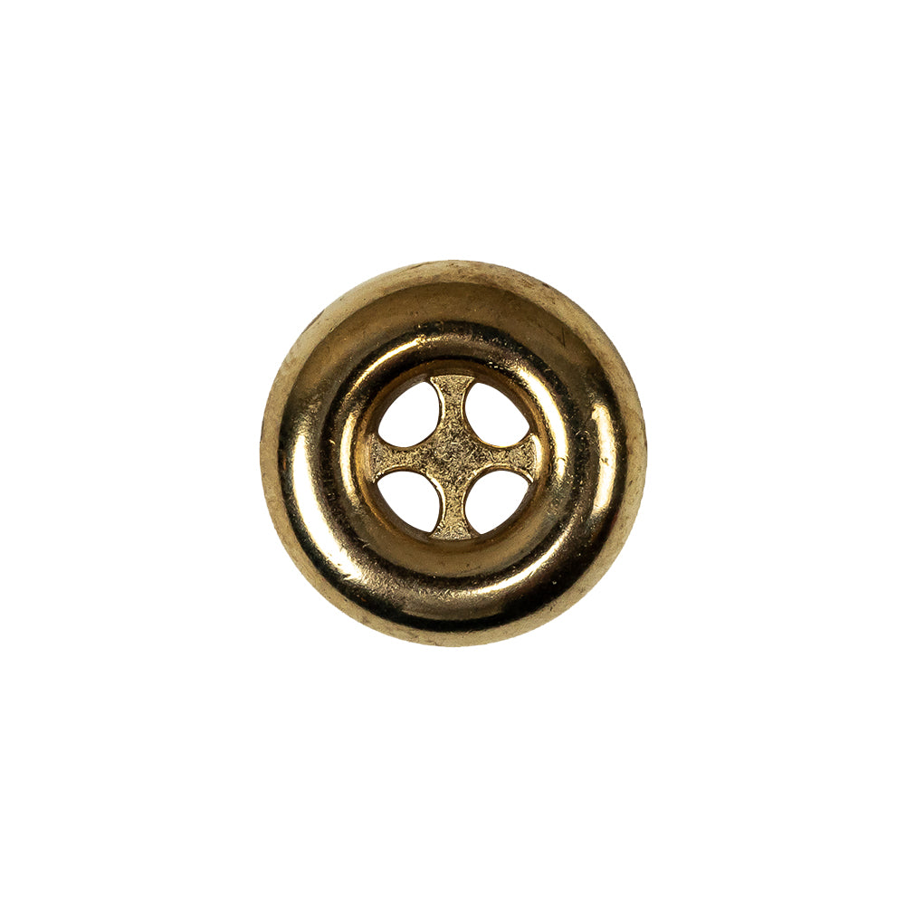 Italian Gold 4-Hole Deepwell Metal Button - 28L/18mm Italian Gold 4-Hole Deepwell Metal Button - 28L/18mm