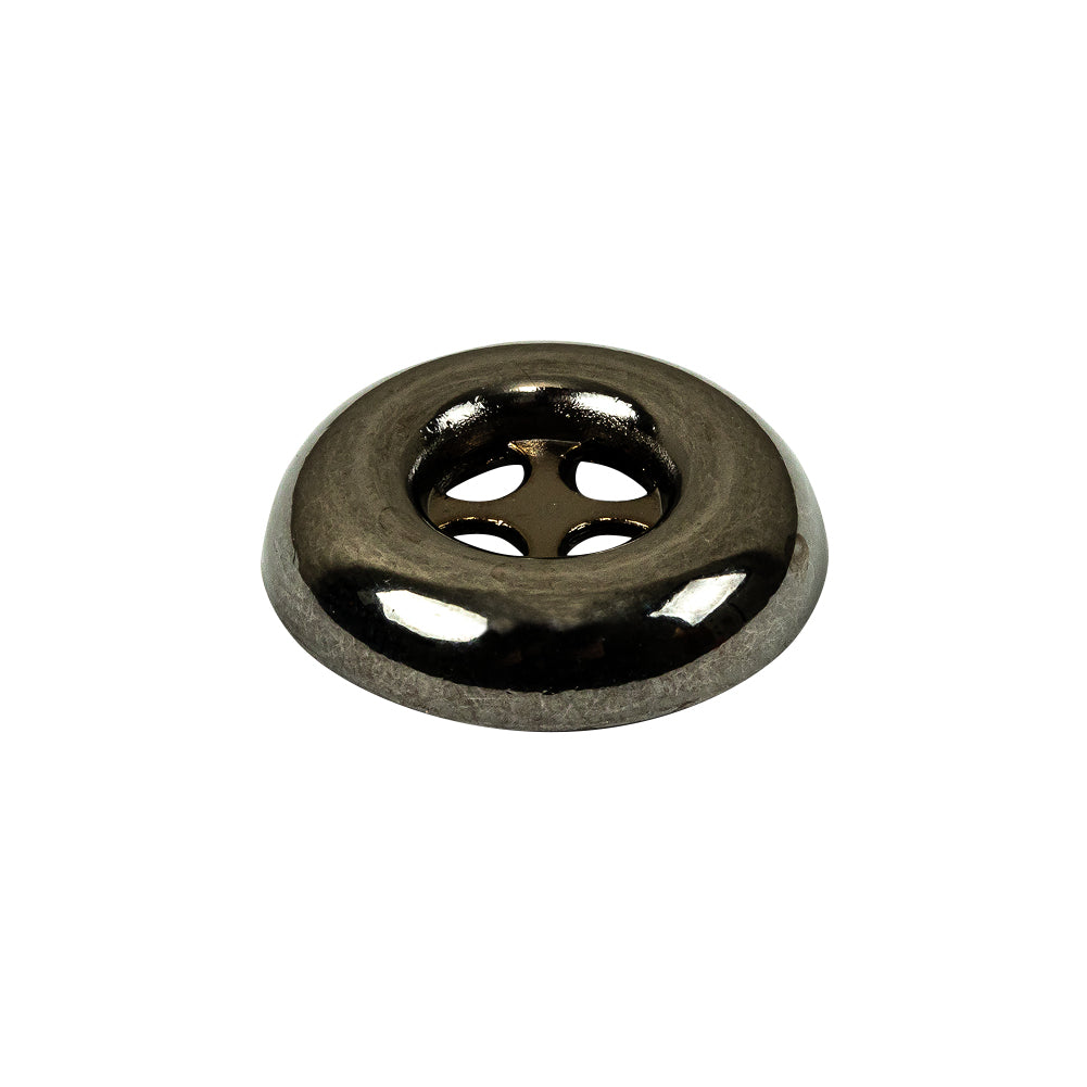 Italian Gunmetal 4-Hole Deepwell Metal Button - 36L/23mm Folded Italian Gunmetal 4-Hole Deepwell Metal Button - 36L/23mm Folded