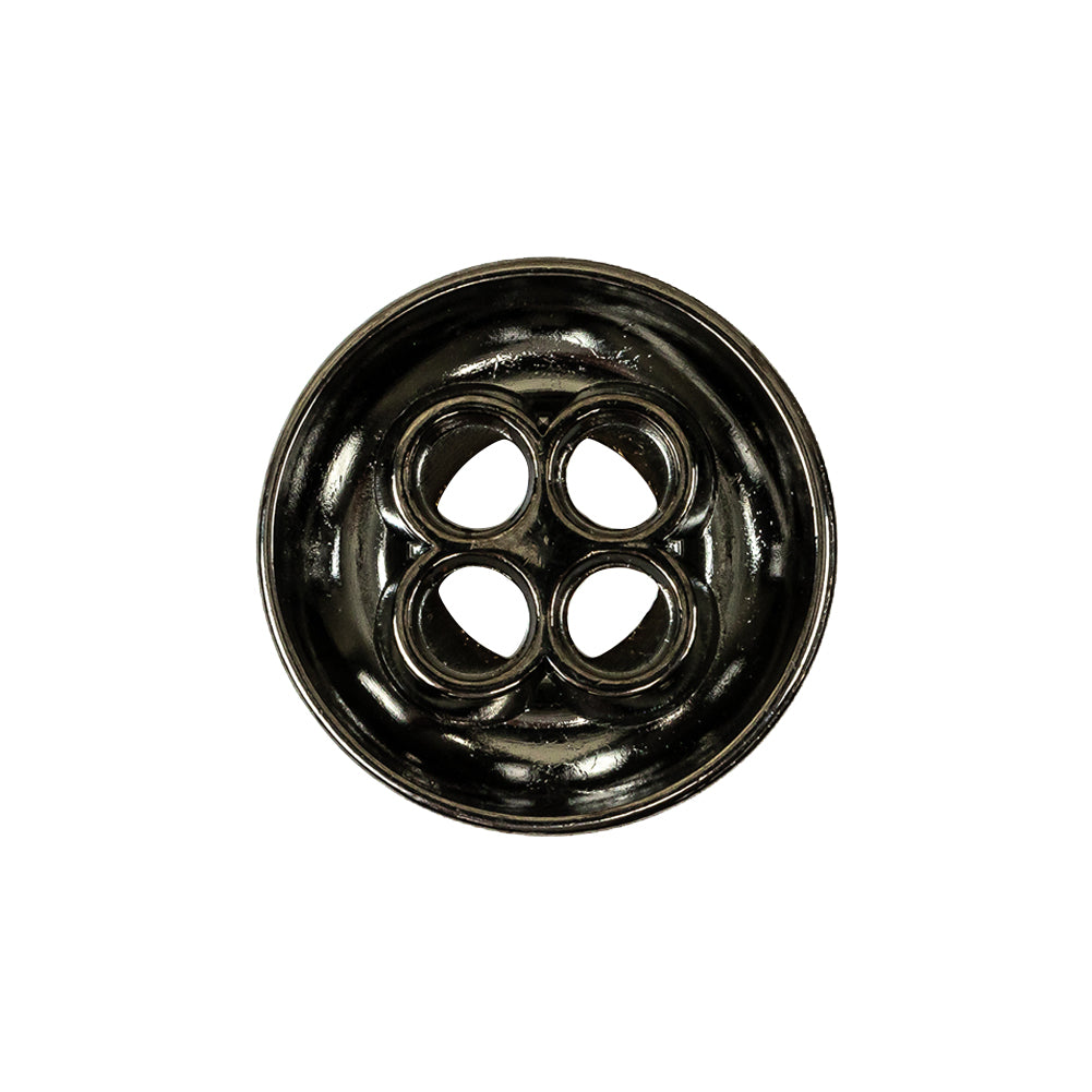 Italian Gunmetal 4-Hole Deepwell Metal Button - 36L/23mm Detail Italian Gunmetal 4-Hole Deepwell Metal Button - 36L/23mm Detail
