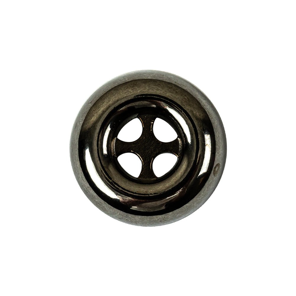Italian Gunmetal 4-Hole Deepwell Metal Button - 36L/23mm Italian Gunmetal 4-Hole Deepwell Metal Button - 36L/23mm