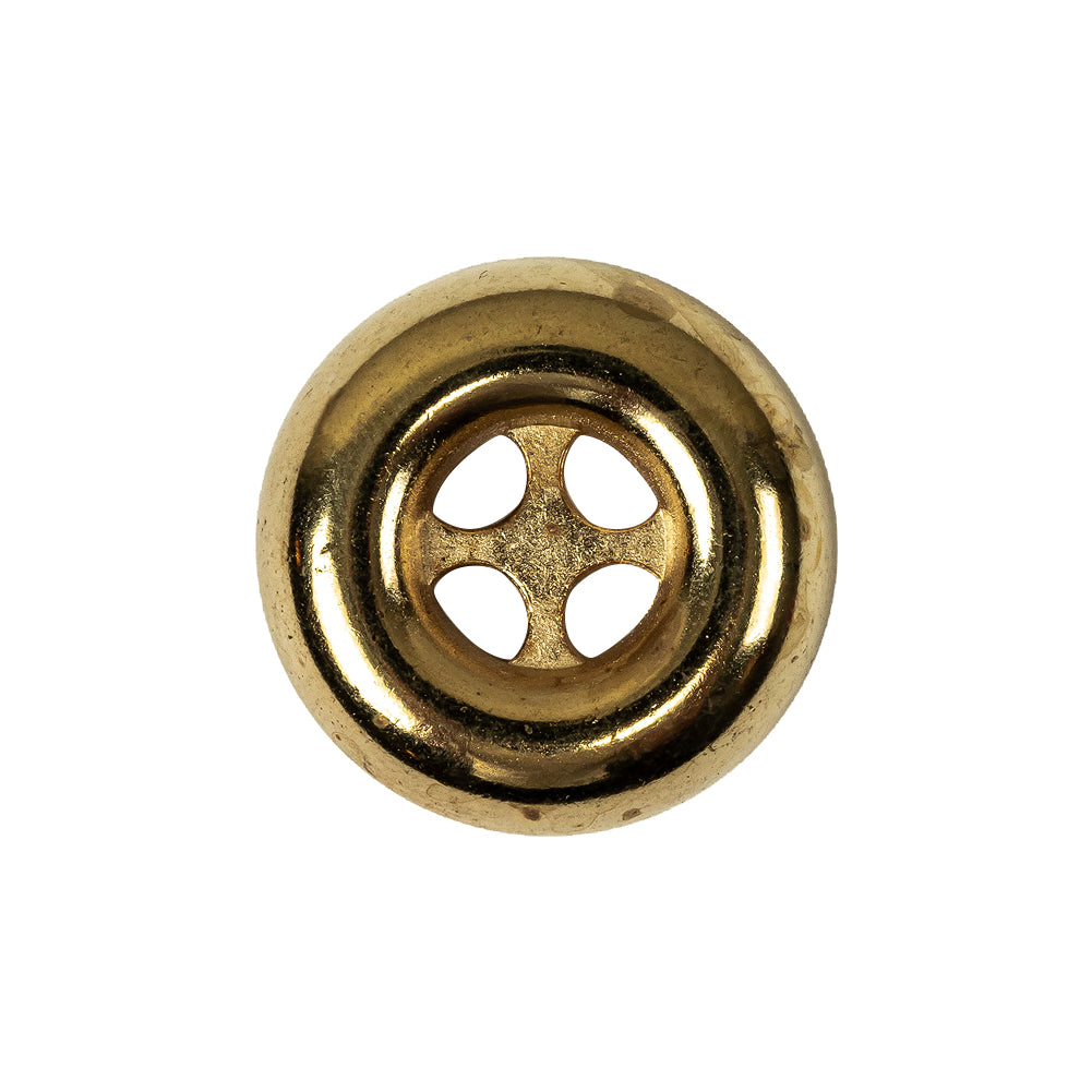 Italian Gold 4-Hole Deepwell Metal Button - 36L/23mm Italian Gold 4-Hole Deepwell Metal Button - 36L/23mm