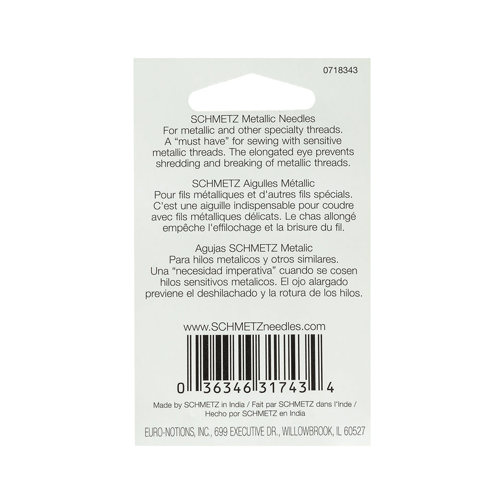 Schmetz Metallic Machine Needles - 80/12 - 5 ct Detail Schmetz Metallic Machine Needles - 80/12 - 5 ct Detail