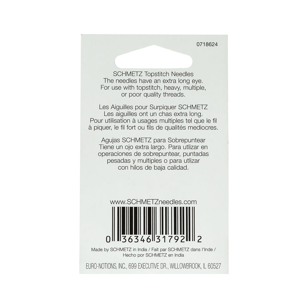 Schmetz Topstitch Machine Needles - 80/12 - 5 ct Detail Schmetz Topstitch Machine Needles - 80/12 - 5 ct Detail