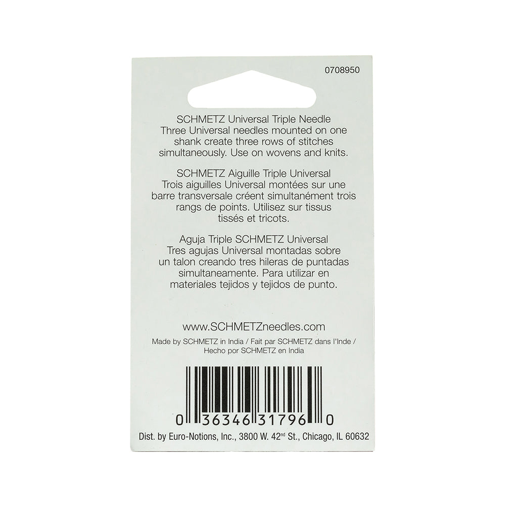 Schmetz Triple Machine Needle - 2.5/80 - 1 ct Detail Schmetz Triple Machine Needle - 2.5/80 - 1 ct Detail