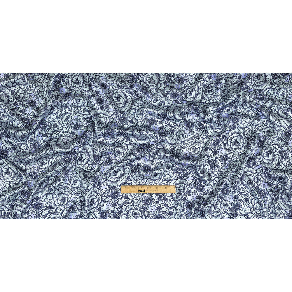 Polyester Twill Print - Pale Blue Florals - Mood Exclusive Calming Quest Full Polyester Twill Print - Pale Blue Florals - Mood Exclusive Calming Quest Full