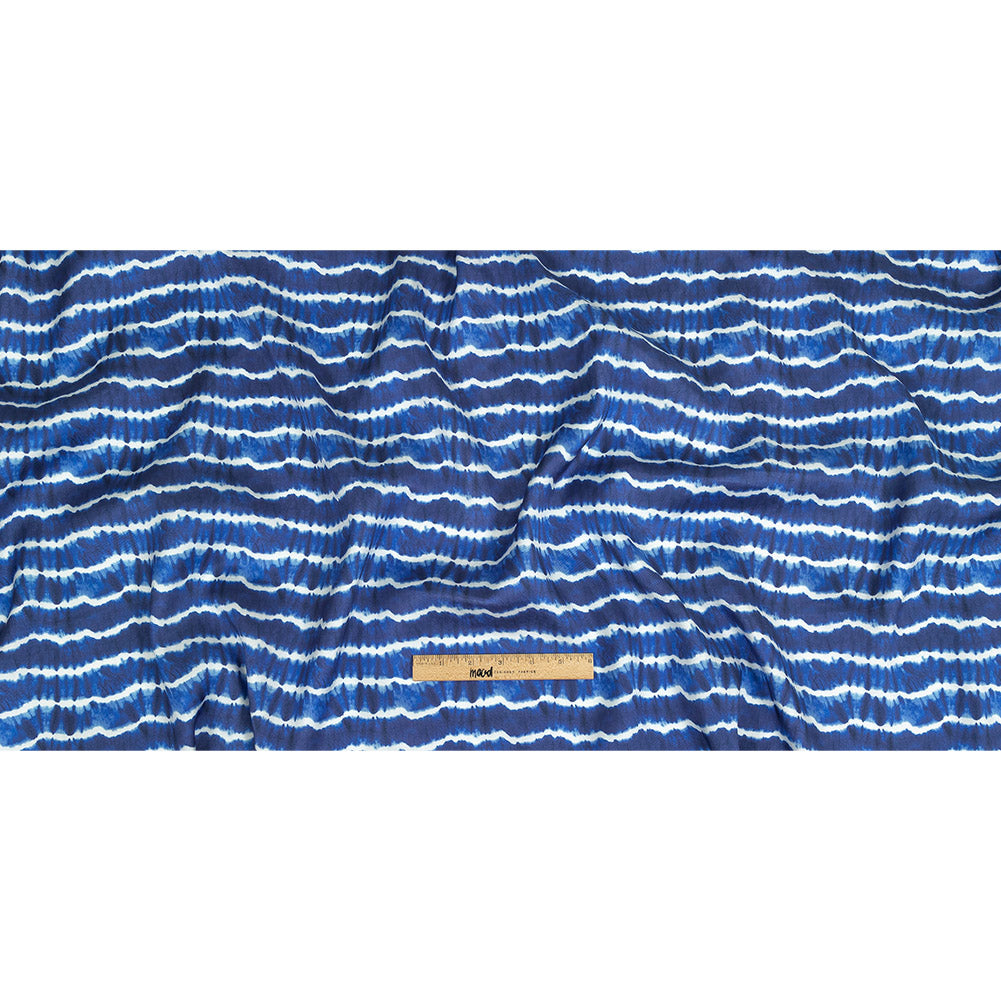 Viscose Twill Print - Blue and White Tie Dye - Mood Exclusive Making Waves Full Viscose Twill Print - Blue and White Tie Dye - Mood Exclusive Making Waves Full